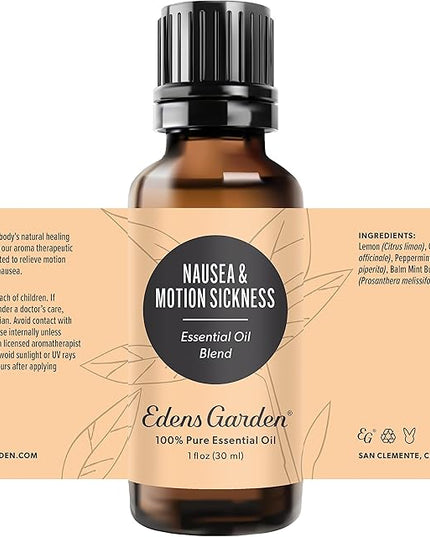 Edens Garden Nausea & Motion Sickness Essential Oil Blend- 100% Pure Premium Grade, Undiluted, Natural, Therapeutic, Aromatherapy, The Best for Skin, Humidifiers, Face 30 ml (1 fl oz)