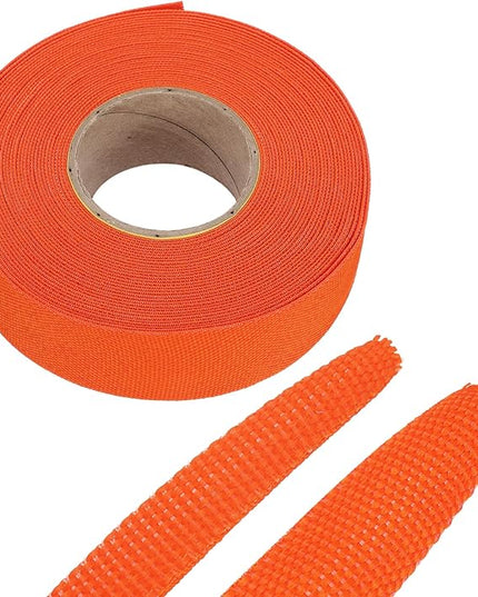 MECCANIXITY Braided Cable Sleeves Heat Shrinkable Fabric Sleeving, 1" 40ft Orange 2:1 Ratio Heat Shrinkable Cord Protector for Harness Cable, Network Cable Protection, Cable Management