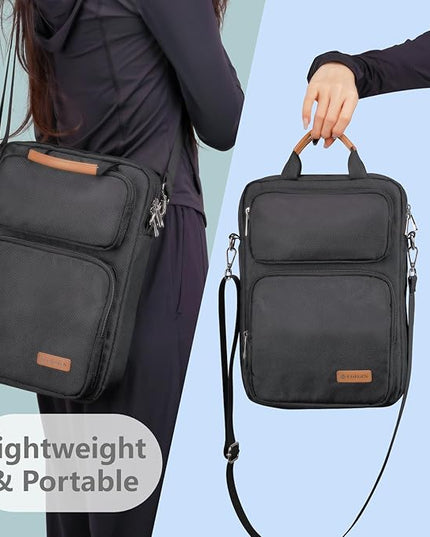10-13 Inch Tablet Sleeve Bag, Ipad Bag for 13 In/11 in New iPad Pro M4 & 13 in Air M2 2024,iPad Pro 12.9 M2&M1,Ipad 10.9,Galaxy Tab S8+/S9+ 12.4,with Removable Shoulder Strap(Black)