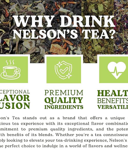 Nelson's Tea Tropical Samplers- 5 Flavors Variety Pack - Blueberry Acai Mojito, Cherry Coconut Pineapple, Coconut Mango Passionfruit, Peach Raspberry Punch, Pineapple Melon Punch - Sample Sizes
