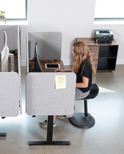 VIVO Clamp-on Privacy Panels 60 x 24 inch (x1), 24 x 24 inch (x2), Sound Absorbing Cubicle Desk Dividers, 3 Acoustic Partitions, Gray, PP-3-V108G