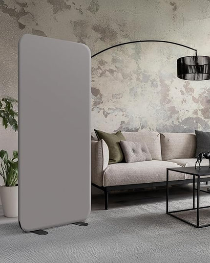 DECOLAB Standing Wall Room Dividers, Portable Partition for Room Separation, Studio, Office, Bedroom, Pinnable Magnetic Frame, 29"x65", Sterling
