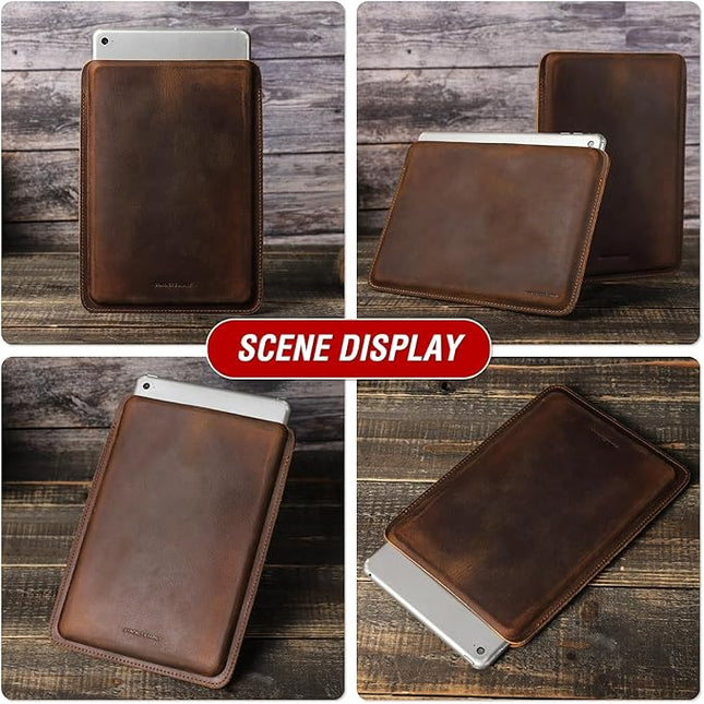 Top Grain Leather 8.3" Slim Tablet Case Protector, Solid Minimalist Vintage Design, Handmade, Compatible with 8.3" iPad mini 6 iPad mini 7.9" A1599 A1600 A1538 A1550 A2133, Coffee 8.3 Inch