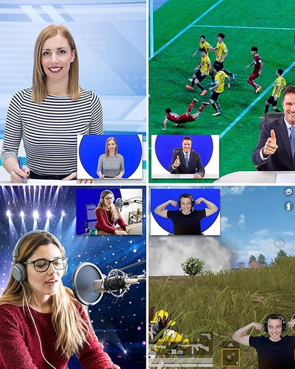 Portable Blue Screen Chair, 57 in BlueBackdrop with Stand Double Sided Foldable Screen Background, Chroma Key, Blue Backdrop for Chair Photography Streaming Gaming Photo Zoom Video Chats and Meeting