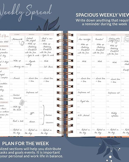 PLANBERRY Hourly Schedule Planner Premium – Undated Weekly Organizer with Time Slots & Monthly Budget – Time Management, Goal Setting, to-Do List & Habit Tracker –6.9″x8.5″(Tropical Night)