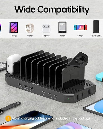 Unitek USB-C Charging Station for Multiple Devices - Multi Type C Charger Dock with 2 X PD 20W & USB-C Port, Device Organizer Fast Charge Docking for iPhone, iPad, Samsung, Tablets and More