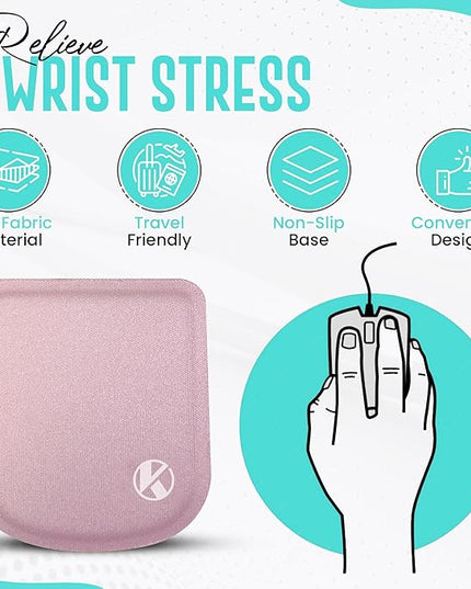 KOVEHN Ultra-Thin Laptop Wrist Rest Pads (Pastel Pink)