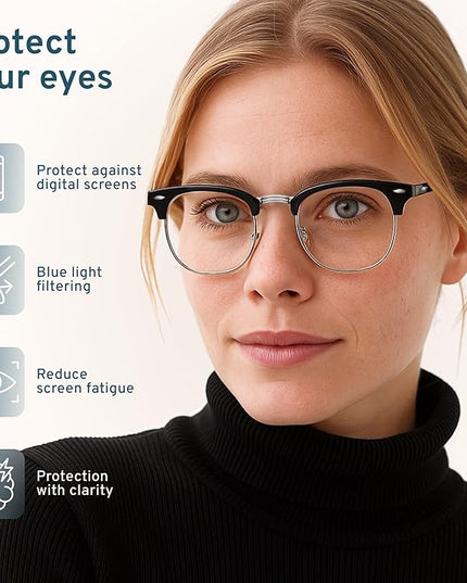 racico Computer Blue Light Blocking Glasses Blue Light Glasses Men Women, Anti Blu-Ray Gaming Glasses Lenses