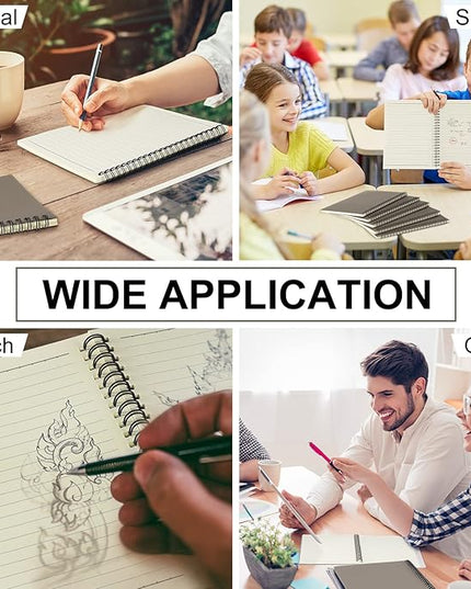 Yahenda Spiral Notebook Bulk A5 Journal Lined 8.3'' x 5.5'' Writing Composition Paper Small Notepad Subject Notebook for Students Office Business Back to School Supplies(Dark Gray,18 Pcs)