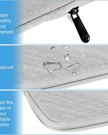 Ctemnpho 18.5 inch Portable Monitor Case Storage Bag, Portable Computer Cover Bag with Pocket Zipper for 17.3 inch Laptop Sleeve, Notebook Computer Gaming Display Protective Travel（Gray）