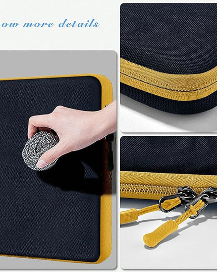 Hseok Laptop Case 15.6 Inch Sleeve, Shockproof Protective Water Repellent with Accessory Pocket,Compatible with Mac Pro 16 inch 2025-2019, Sleeve Bag for Most 15 15.6 16 Notebooks,Black&Yellow