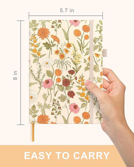&And Per Se Lined Journal Notebook, 160 Pages, A5 5.7 x 8 inches College Ruled Thick Paper Notebook Journals for Writing, Hardcover Notebooks for Women Men Office School (Wild Flowers)