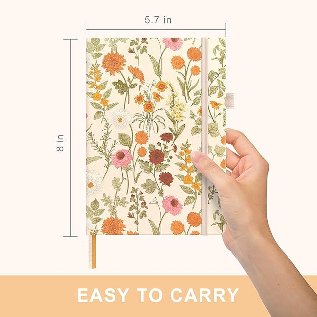 &And Per Se Lined Journal Notebook, 160 Pages, A5 5.7 x 8 inches College Ruled Thick Paper Notebook Journals for Writing, Hardcover Notebooks for Women Men Office School (Wild Flowers)