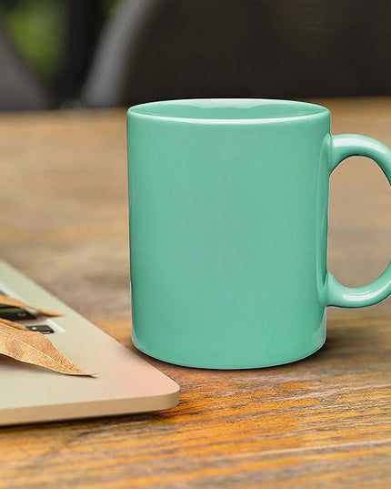 DISCOUNT PROMOS Ceramic Coffee Mugs 11 oz. Set of 10, Bulk Pack - Coffee cup set, Iced coffee cup, Gaming mug - Teal