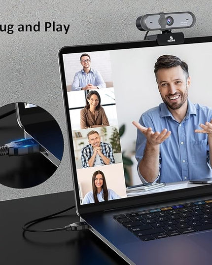 NexiGo N660P (Gen 2) 1080P 60FPS Webcam with Software Control, Dual Microphone & Cover, Autofocus, HD USB Computer Web Camera, for OBS/Gaming/Zoom/Skype/FaceTime/Teams/Twitch