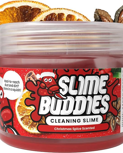 Slime Buddies Car Cleaning Gel Putty - Christmas Spice Scented Interior Detailing Tool for Cup Holders, Air Vents & Keyboard - Reusable Auto Detailing Accessories - Dust Remover Goop