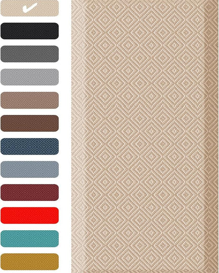 Ophanie Kitchen Mats for Floor, 3/4 inch Thick, 17x28 Anti Fatigue Cushioned Mat, Kitchen Rugs, Waterproof, Comfort Ergonomic Standing Mat for Office, Home, Sink, Beige Non-Slip Ridged Bottom