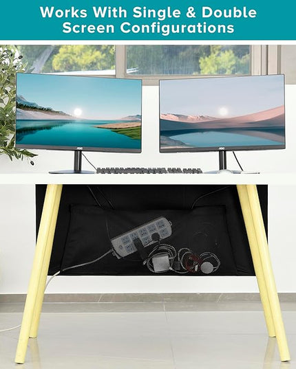 Under Desk Privacy Panel 47 in. Wide Modesty Panel for Desk - 17 in. Tall Desk Skirt for Office Desk with Cable Management Net Perfect for 48 in. Work Station