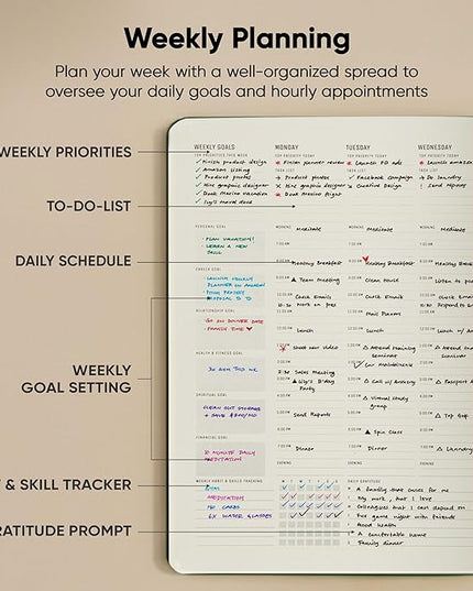 Hourly Planner & Appointment Book (8.5” x 11”) - Premium Hourly Planner with Daily Schedule & 30-Minute Time Slots for Better Time Management by PRODUCTIVITY STORE (A4, Green)