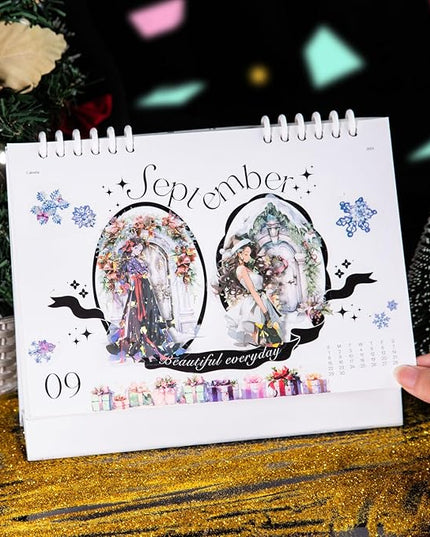 AuriicLeaf Christmas Party PET Stickers, 60 Holographic Character and Door Designs for Scrapbooking, Journaling, DIY Crafts, and Holiday Decor