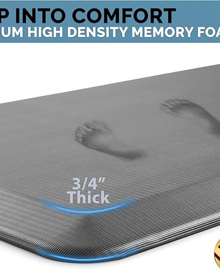 ComfiLife Anti Fatigue Floor Mat – 3/4 Inch Thick Kitchen Mats for Floor, Standing Desk Mat, Kitchen Rug – Comfort at Home, Office – Durable – Stain Resistant – Non-Slip Bottom (24" x 70", Gray)