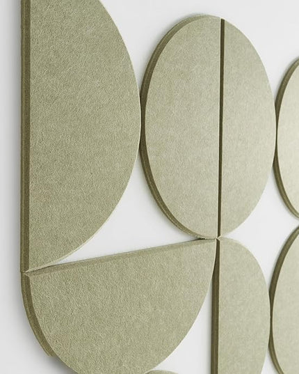 Large Bulletin Board Kit 48x36- Minimalist Wall Art to Replace Your Old Cork Boards for Walls for Office Decor - 24-Pack Semi-Circle Felt Wall Tiles for Home Office Décor (Sage)