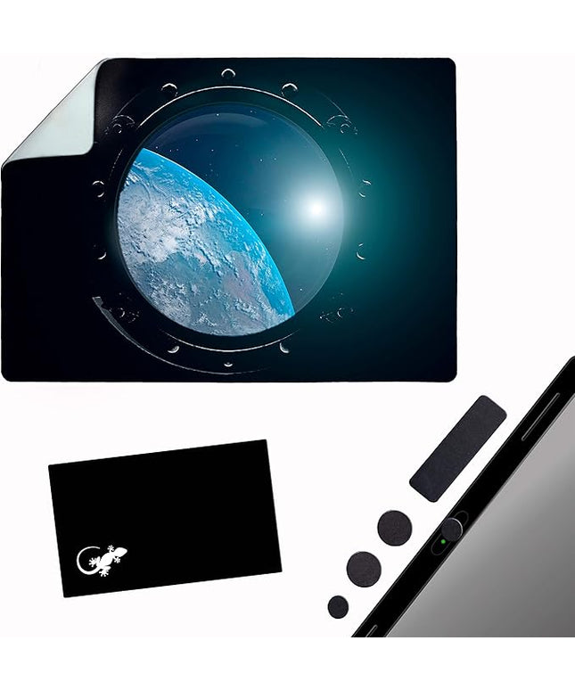 Mouse Pad Adhesive Bottom - Sticks to Any Surface - Portable - Webcam Covers and Screen Cleaner Included (Space Window)