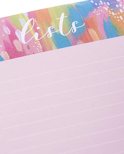 Graphique Magnetic Notepad, Brush Strokes – 100 Sheets, 4” x 9.25” x .5” – Front Says, “Lists”, Sticks to Any Magnetic Surface, Perfect for Shopping and Grocery Lists, Makes a Great Gift