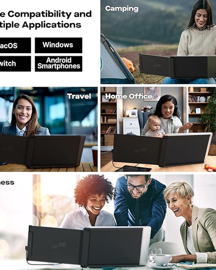 New Mobile Pixels Duex Plus DS Laptop Screen Extender, 13.3" FHD 1080P IPS Portable Monitor, Auto Rotation USB Type-C/HDMI Plug and Play Laptop Monitor, Windows/Mac/Android/Switch Compatible