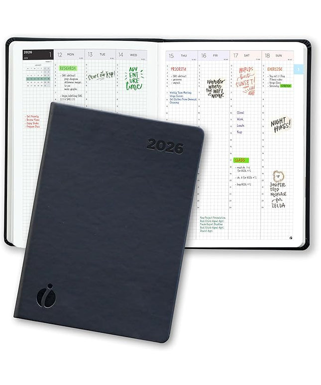 Hourly Academic Planner 2026-2027 – 24-Hour Planner with Weekly & Monthly Time Slots, Hardcover Appointment Book for Students & Professionals, Minimalist Japanese Design, June 2026 - July 2027 (6x8.5)
