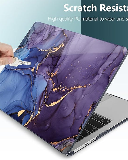DONGKE for M4 MacBook Air 13.6 Inch Case 2025 2024 2023 2022 Model A3240 A3113 A2681 M3 M2 Chip, Plastic Hard Shell Case Cover with Touch ID for MacBook Air 13 Inch M4 - Abstract Marble