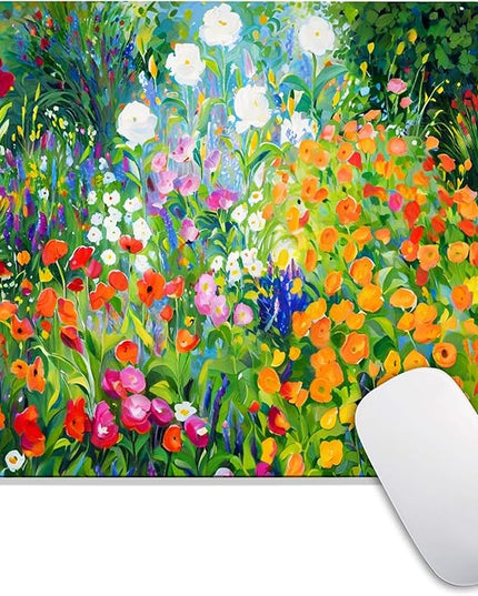 Square Mouse Pad Flowers Floral,Personalized Premium-Textured Custom Mouse Mat Design,Washable Mousepad Lycra Cloth,Non-Slip Rubber Base Computer Mouse Pads for Wireless Mouse