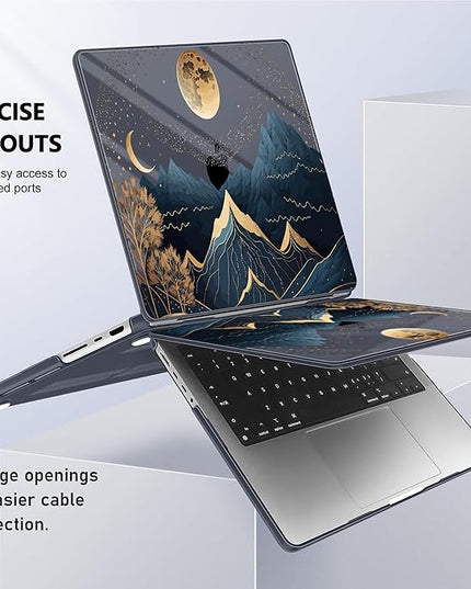 May Chen Case for MacBook Pro 14 inch, Models A2442 A2779 A2918 A2992 A3401 A3185 A3112 A3434, M1 M2 M3 M4 M5 Chip (2021-2025 Release), Plastic Hard Shell Case with Keyboard Cover, Starry Mountain