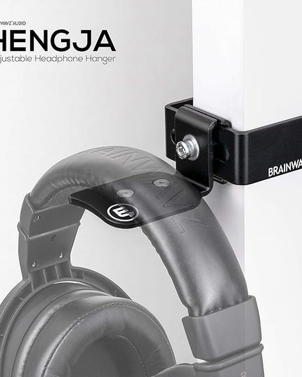 BRAINWAVZ Hengja - The Desk Headphone Stand Hanger Mount, All Metal, Rotatable Mount, PC & Gaming Headset Holder