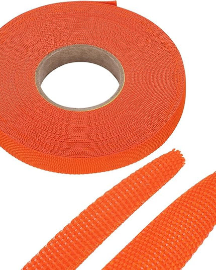 MECCANIXITY Braided Cable Sleeves Heat Shrinkable Fabric Sleeving, 3/8" 60ft Orange 2:1 Ratio Heat Shrinkable Cord Protector for Harness Cable, Network Cable Protection, Cable Management