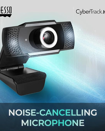 CyberTrack H4 Webcam 1080P HD USB Webcam with Built-in Microphone, Zoom Certified, Black