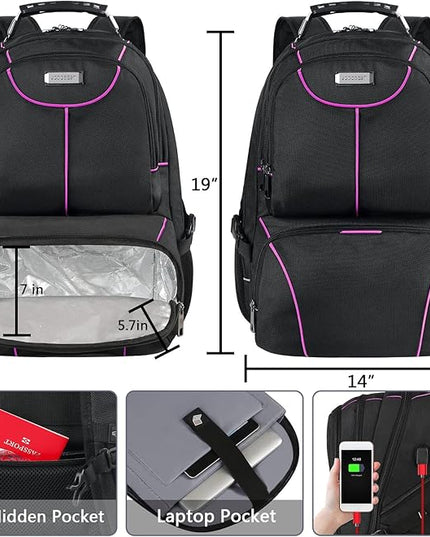 VECKUSON Laptop Backpack, 15.6 Inches, Purple, Unisex