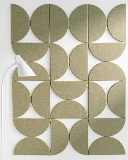 Large Bulletin Board Kit 48x36- Minimalist Wall Art to Replace Your Old Cork Boards for Walls for Office Decor - 24-Pack Semi-Circle Felt Wall Tiles for Home Office Décor (Sage)