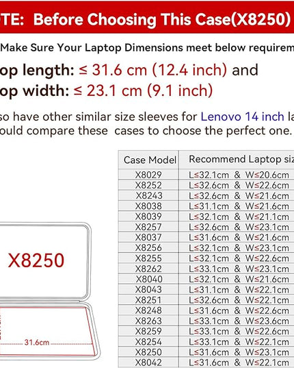 Smatree Hard EVA Protective Sleeve Case Compatible for 14 inch Lenovo ThinkBook Plus Gen 5 Hybrid, for Lenovo IdeaPad Flex 5i Chromebook Plus Gen 7 Laptop, Slim and Anti-Shock Notebook Bag (X8250)