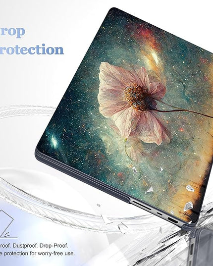 May Chen Case for MacBook Pro 14 inch, Models A2442 A2779 A2918 A2992 A3401 A3185 A3112 A3434, M1 M2 M3 M4 M5 Chip (2021-2025 Release), Plastic Hard Shell Case with Keyboard Cover, Flower Stars