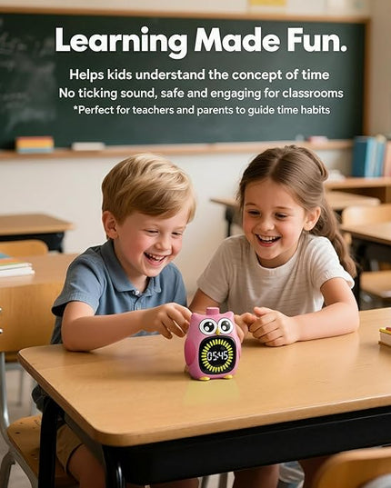 Doli Yearning Visual Timer for Kids, 99 Minute Cute Owl Digital Countdown Timer for Home School Classroom Supplies Study, Silent Time Management Tool (Pink)