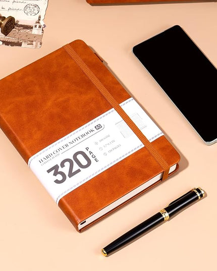 CAGIE Journal Notebook for Men Women- Brown Journaling Notebooks Journals Leather for Writing Work Diary A5 Hardcover Thick