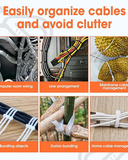 2000 PCS Zip Ties 8 Inch, Cable Ties 40lbs Tensile Strength, Black Zip Ties for Indoor and Outdoor Use, UV Resistant Wire Ties