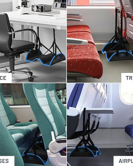 Everlasting Comfort Airplane Foot Hammock - Memory Foam Foot Rest for Plane Travel - Portable Foot Rest for Air Travel, Desk & Car - Airplane Essentials Foot Hammock for Plane Travel