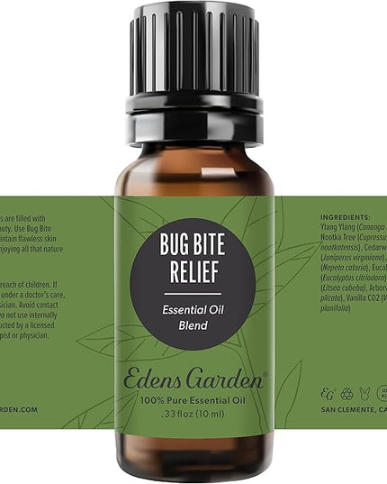 Edens Garden Bug Bite Relief Essential Oil Blend- 100% Pure Premium Grade, Undiluted, Natural, Therapeutic, Aromatherapy, The Best for Diffusing, Skin, Face, Kid Safe 10 ml (.33 fl oz)