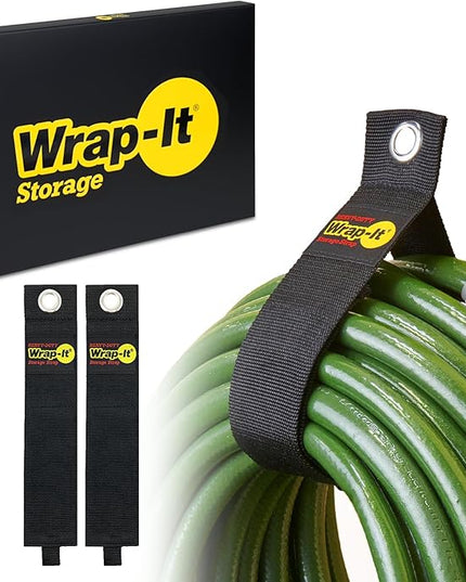 Heavy-Duty Wrap-It Storage Straps, 28-inch (2 Pack) - Hook and Loop Garden Hose Hanger, Pool Cord Storage Organizer for Cords, Tow Rope, Building Materials, RV and Garage Organization