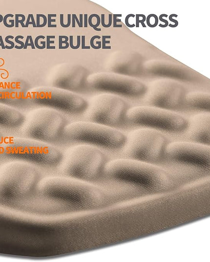 Ergonomic Slope Mouse Pad Wrist Support, Wrist Rest Mousepad for Carpal Tunnel Pain Relief with Massage Bulge and Slow Rebound Memory Foam (12x8 inch, Sand Color)