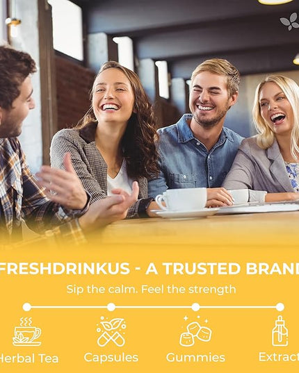 FreshDrinkUS, Chamomile Mint Tea Bags | 75 Count | Refreshing Herbal Blend of Chamomile Flower, Peppermint, Lemon Balm & other herbs – Smooth Floral & Minty Flavor – Premium Quality, Caffeine-Free