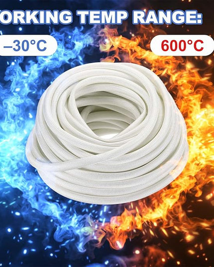 uxcell Insulation Cable Protector,28mm/1.10 Inch-1m/3 Feet High Temp Fiberglass Sleeve White
