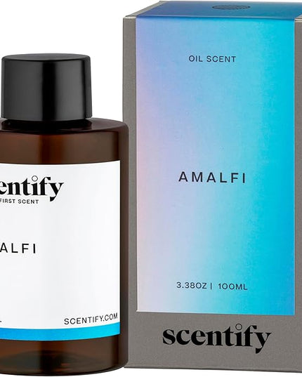 Scentify Amalfi Aroma Oil Refill Scent for Oil Diffusers - Lemon, Jasmine, Orchid, Amber, Musk Scents - Luxurious Relaxing Aromatherapy Diffuser Fragrance 100ml, 3.38 oz